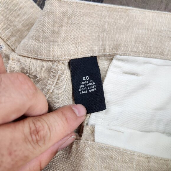 Mens Jos A Bank Travel Collection size 40 Linen Pleated Shorts - Picture 3 of 10